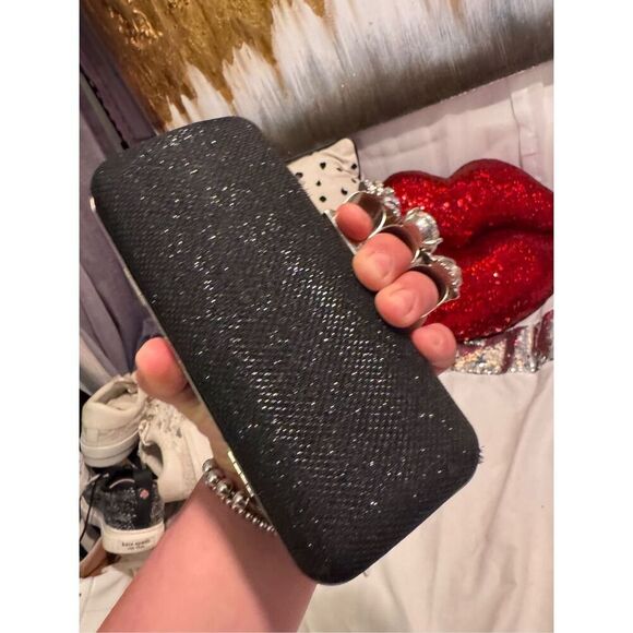 Vintage goth glam finger clutch triple ring/cosmetic makeup case/bag lion crown - Picture 4 of 9